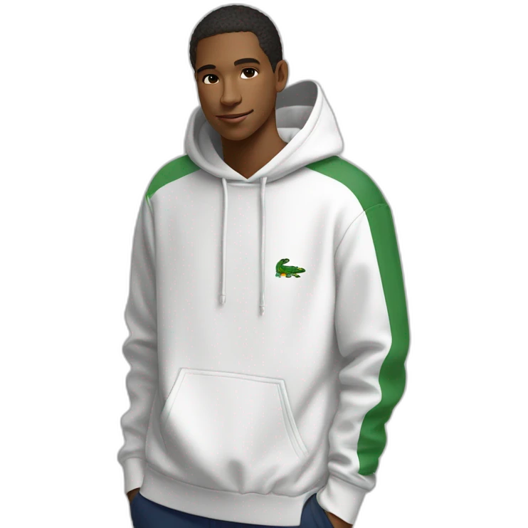 Lacoste tênis friends with white lacoste hoodie emoji