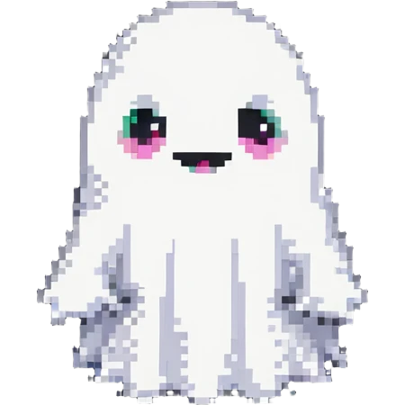 cute white ghost waving emoji