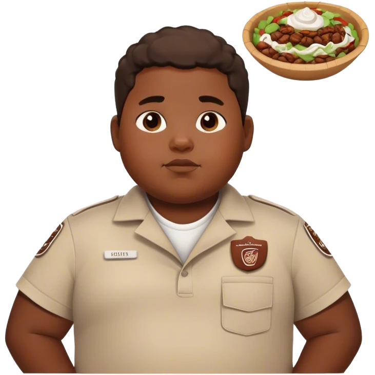 A black fat boy african american at chipotle emoji