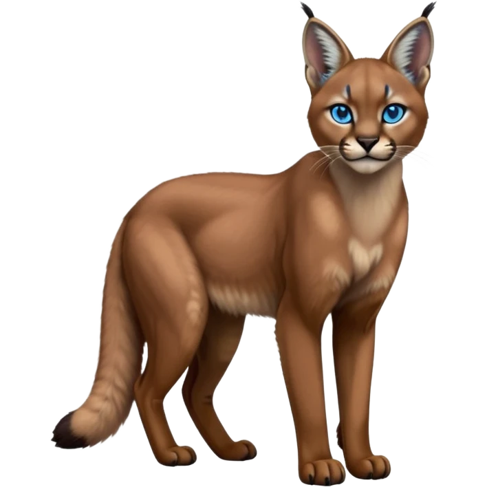 Realistic wild real life dark neon-blue caracal photo IRL outside (full body) emoji