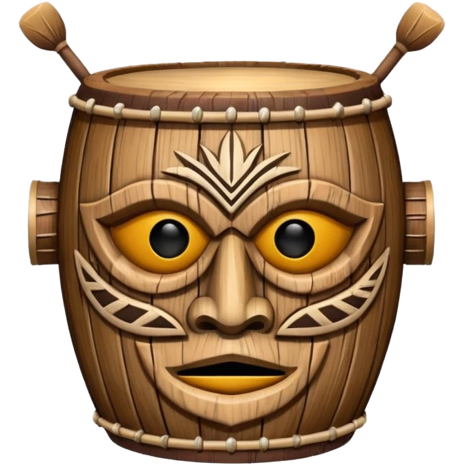 Drum Mask – Mask shaped with tribal style. emoji