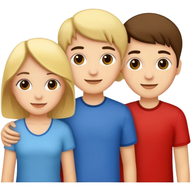 friendly group withtwo girls and one boy emoji