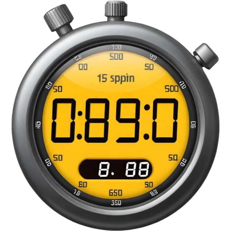 digital stopwatch showing 15:00 on its face emoji