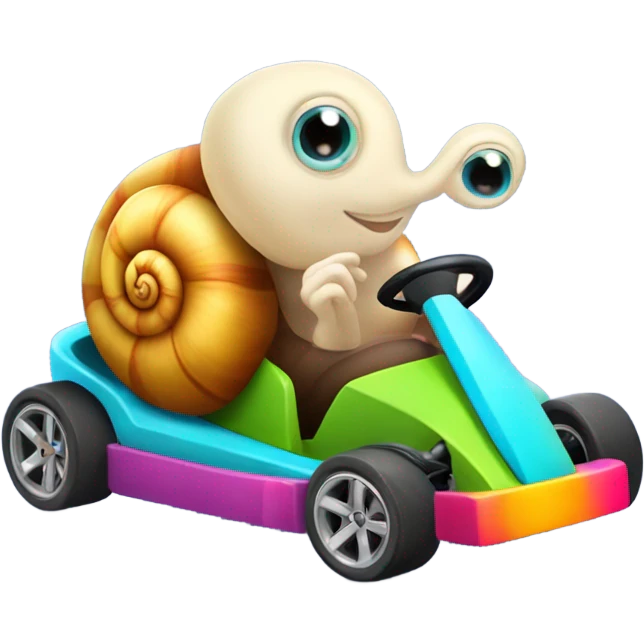 Snail driving a gokart emoji