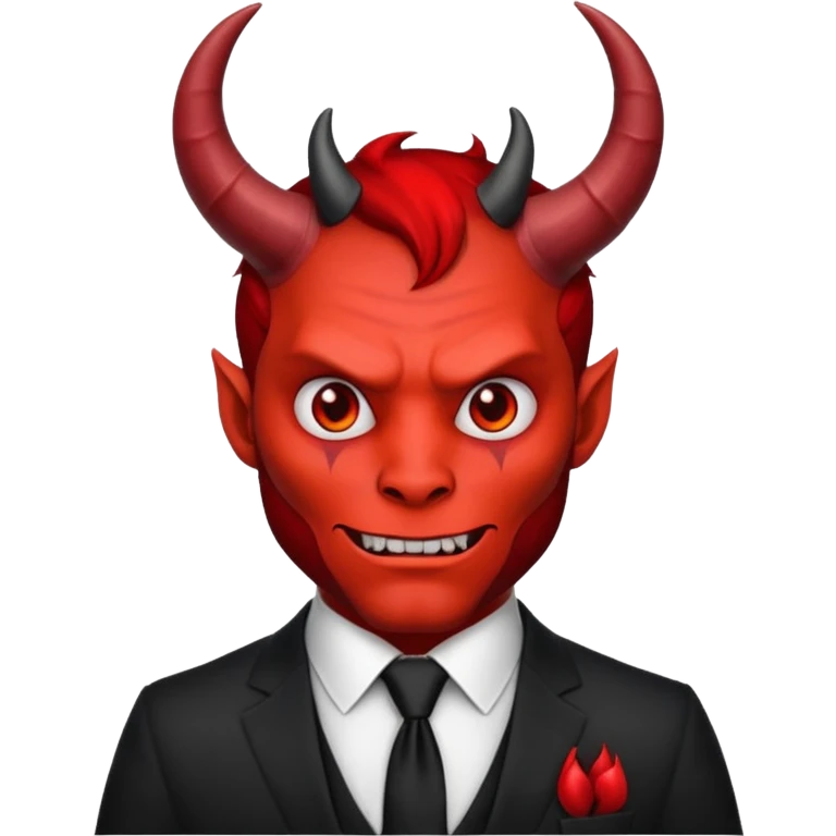 devil with tie emoji