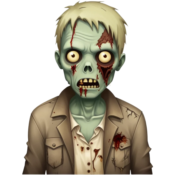 zombie character with decaying features and torn clothing emoji