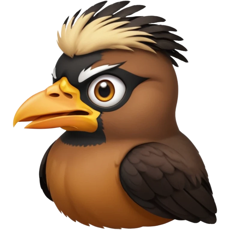 A angry common myna bird cute emoji emoji