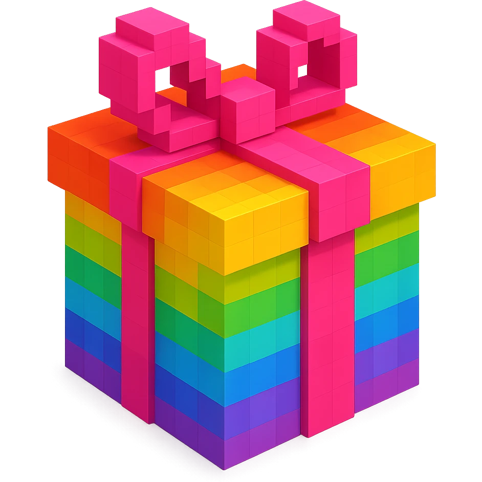 Rainbow gift emoji