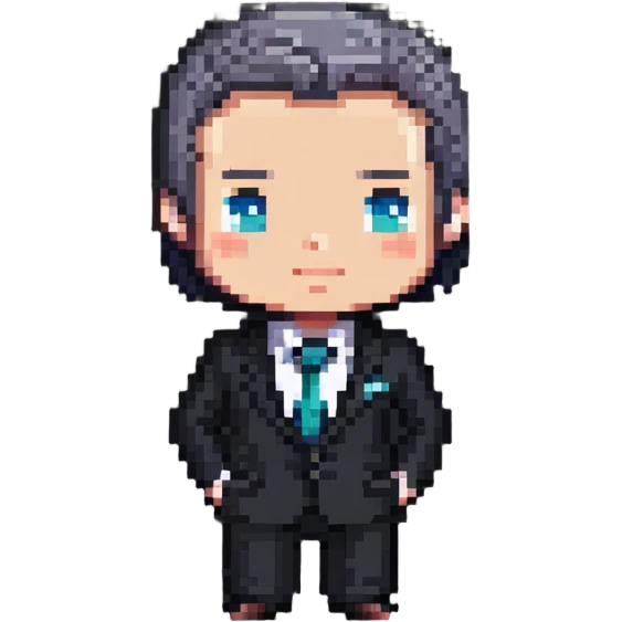 simple chibi businessman in suit emoji