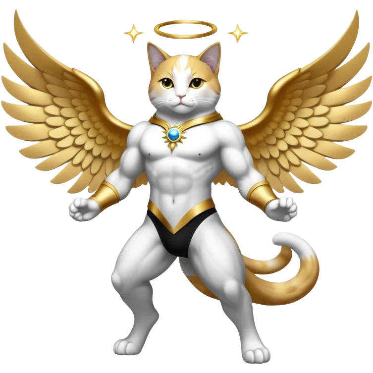 Transcendent celestial infinity cosmic galactic energy Mega neon unicorn dragon hydra hyper rare golden penguin Golden Divine god angel Omni Black and white Super muscular Buff sigma Gigachad cat full body tuxedo colored  emoji