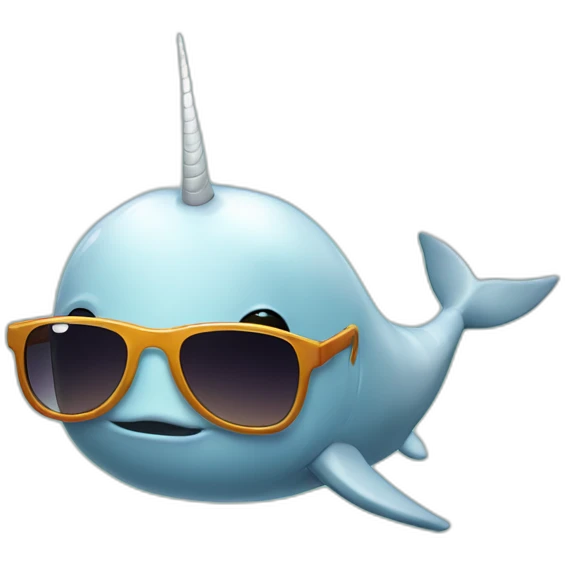cool narwhal in cool sunglasses emoji