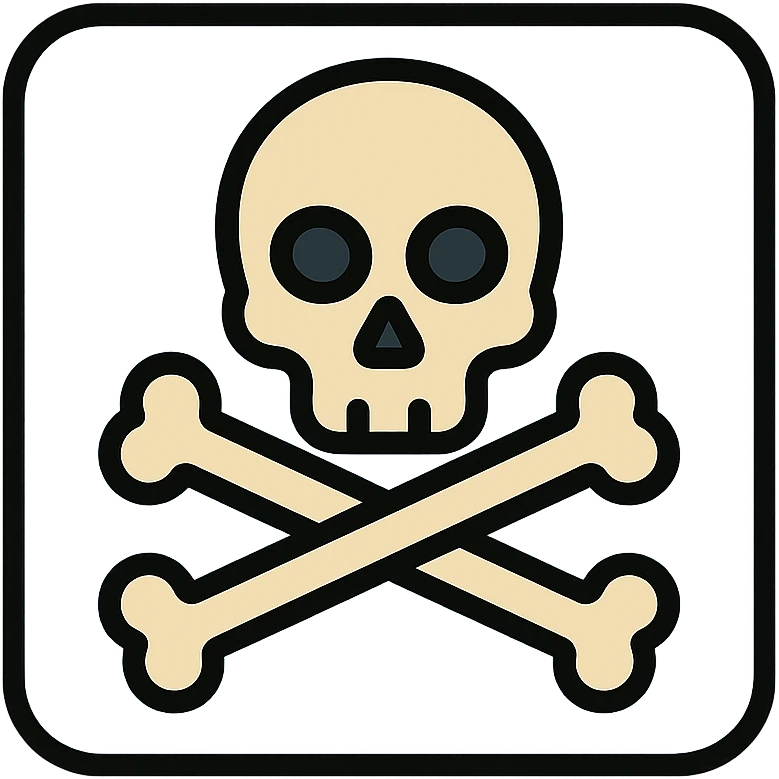 light blue and light beige sign of chemical contamination emoji