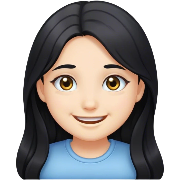 smiling girl with black hair emoji