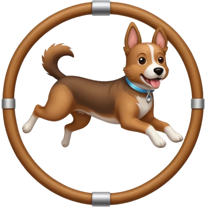 Dog jumping through a hoop emoji