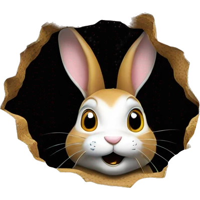 rabbit coming out of a hole emoji