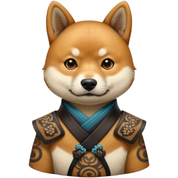dog japan ancient samurai with tatooed emoji