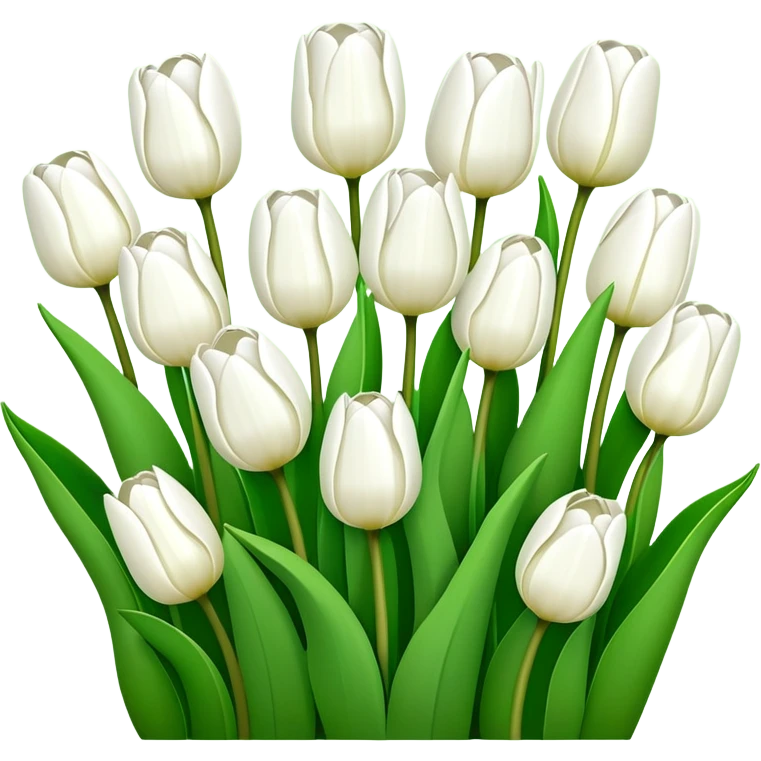 White tulips scenery  emoji