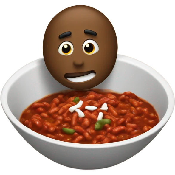 Eating Bowl of chili watching football emoji