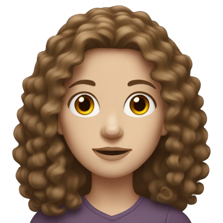 Woman with pale skin and long curly brown hair  emoji