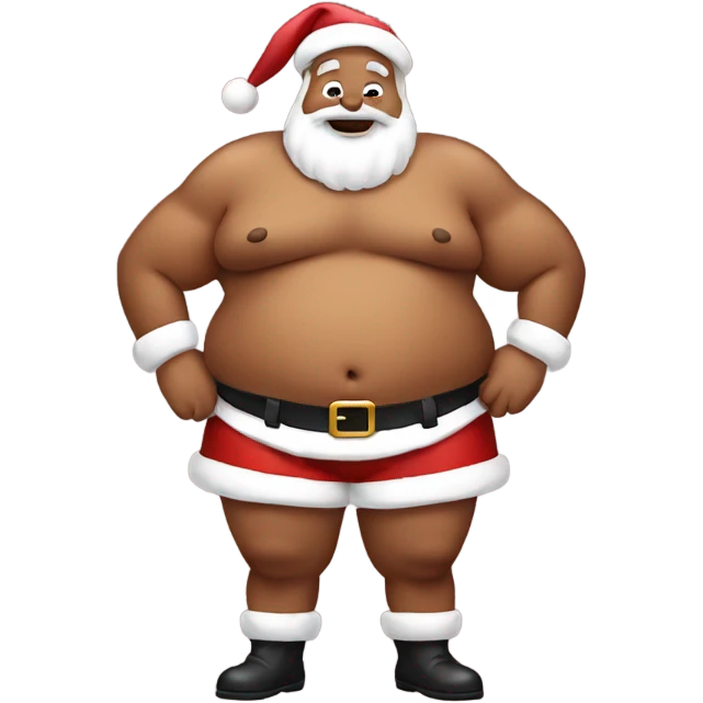 santa rubbing his greasy fat belly emoji