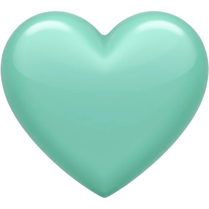 a mint colored heart emoji