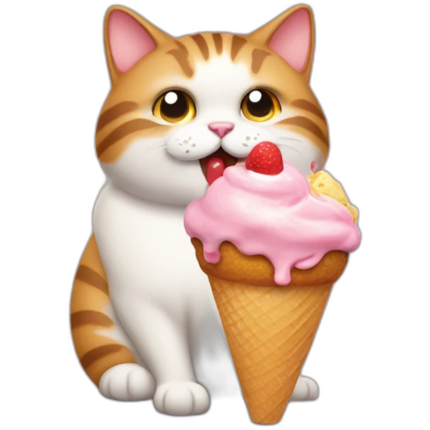 fat cat licks icecream emoji