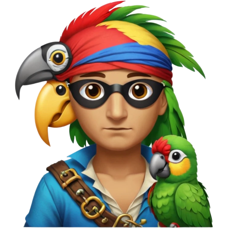 pirate and parrot emoji
