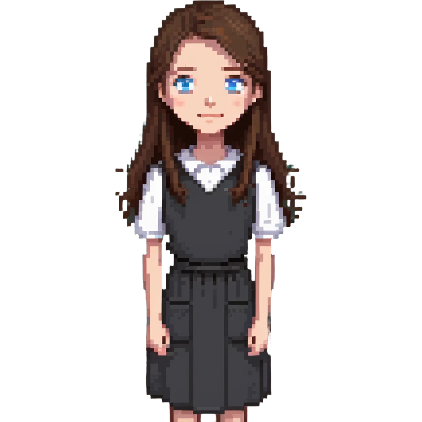 female math teacher, brown straight hair, blue eyes, Caucasian, no glasses, at chalkboard emoji