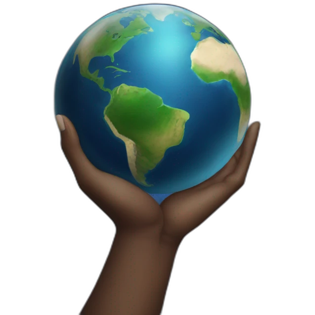 hands holding planet earth emoji