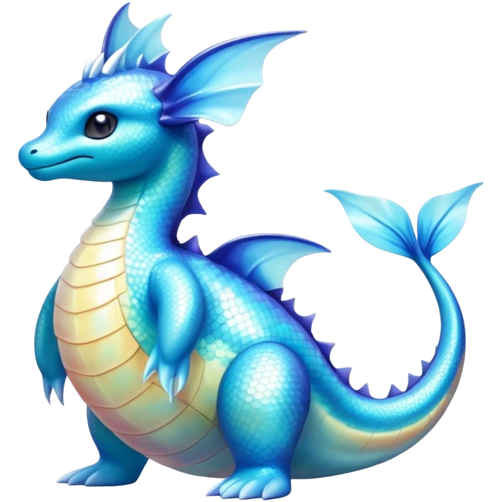 Shiny Exotic Colorful epic Lapras-Salamence-Vaporeon-Fakémon-hybrid-creature (full body)  emoji