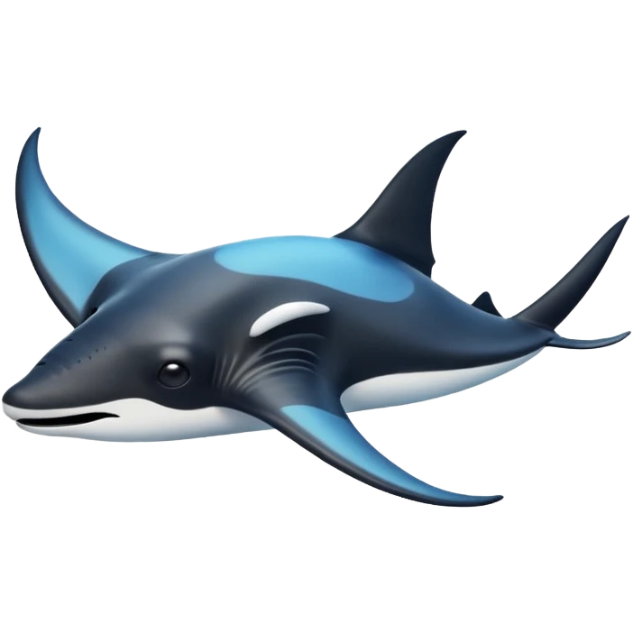 manta ray swimming apple emoji style emoji