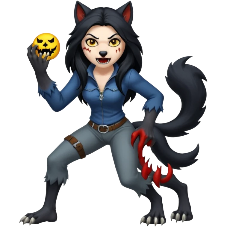Female werewolf full body emoji