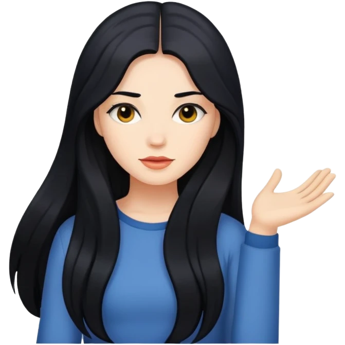 woman with long black hair emoji