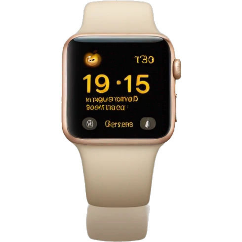 beige apple watch with beige clock face emoji