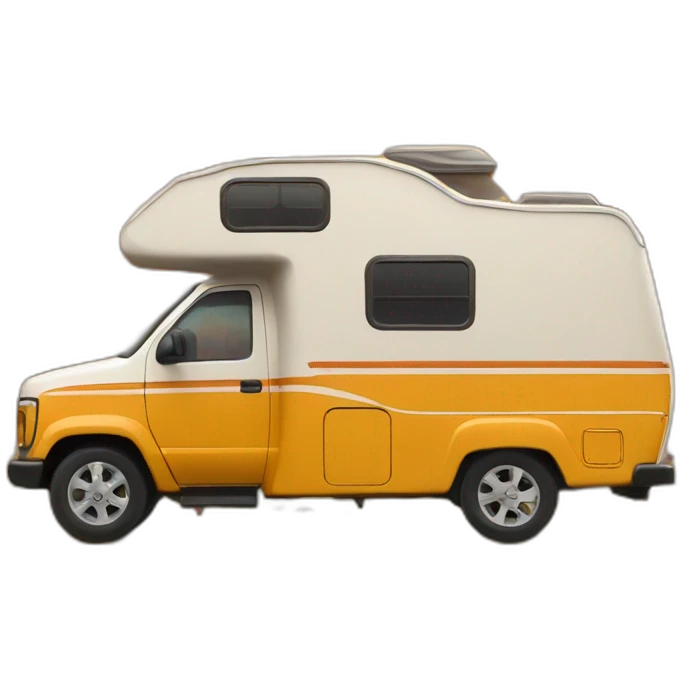 Campingcar in front of a autumn tree  emoji