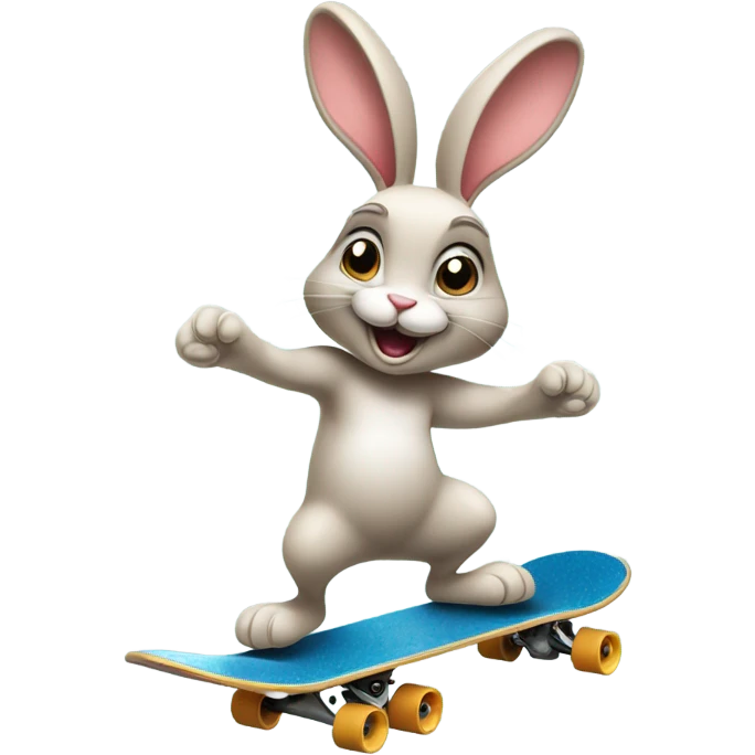 French loop rabbit riding a skateboard  emoji