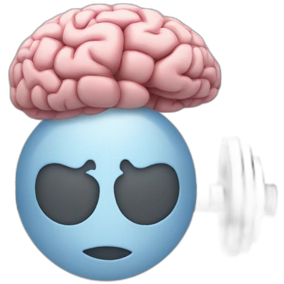 brain lifting weights emoji