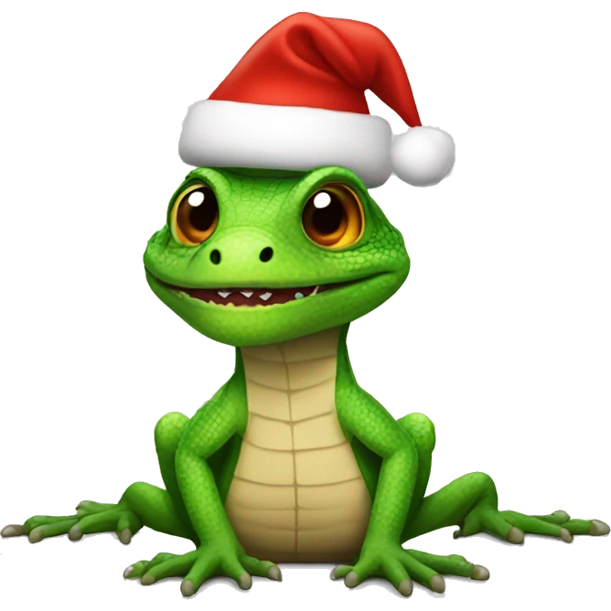 lizzard with santa hat emoji