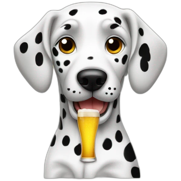 dalmatian dog drinking beer emoji
