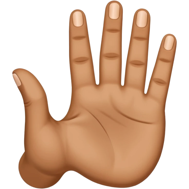 Create hand gesture with three fingers shaped downward in the shape of a letter M emoji