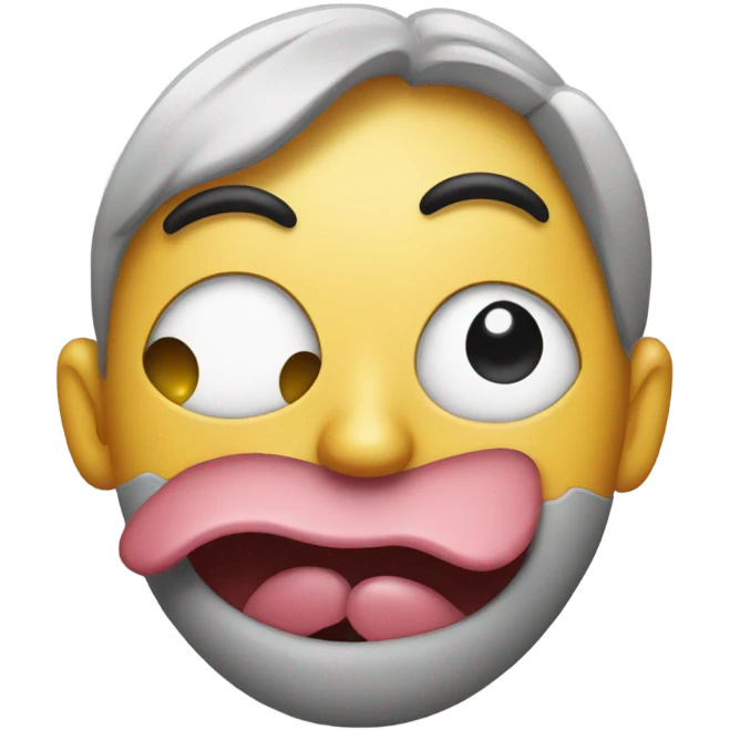 eyes rolling up with tongue out emoji