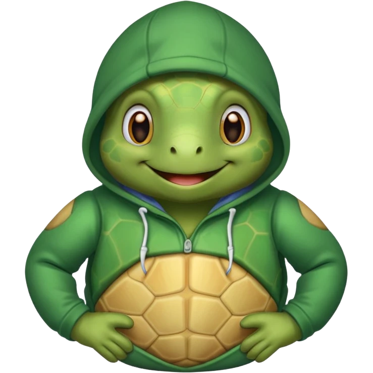 Turtle wearing hoodie  emoji