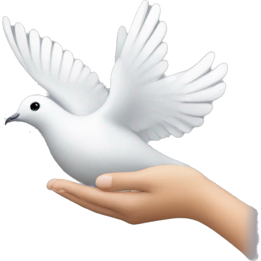 dove above hand emoji