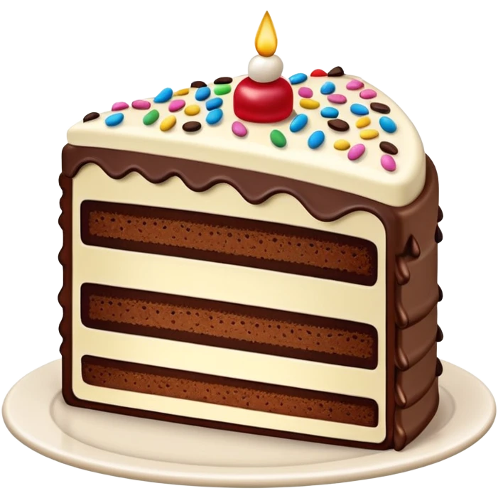 multi-layer cake slice with cream layers emoji