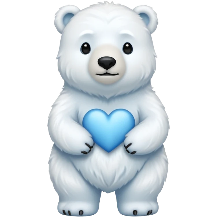 🩵🐻‍❄️ crea un oso que este de pie y que tenga el corazon azul emoji