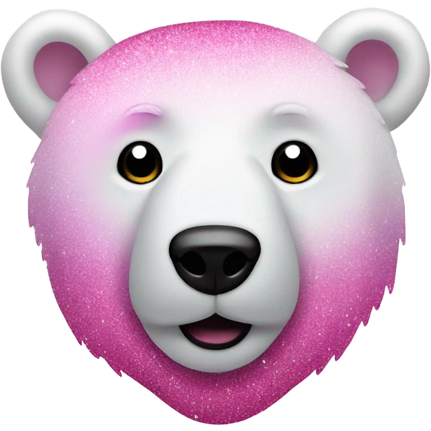 Pink ombre polar bear with glitter and no white emoji