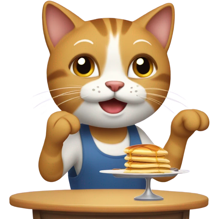 cat eating pancakes emoji