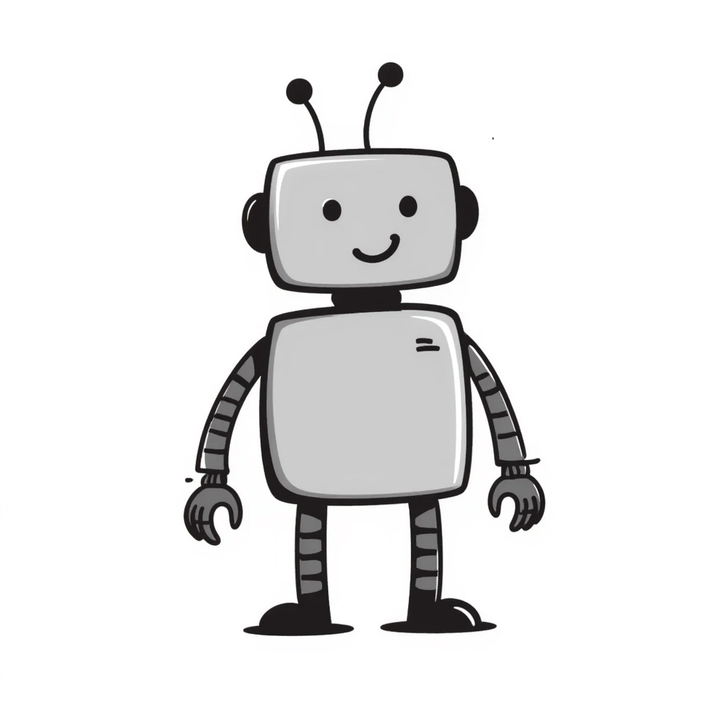 hand-drawn AI robot emoji