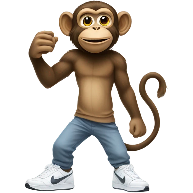 Monkey with huge Nikes on emoji
