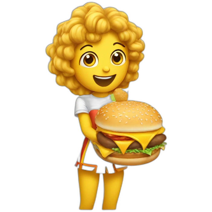nymph-excitedly-eating-mcdonalds emoji